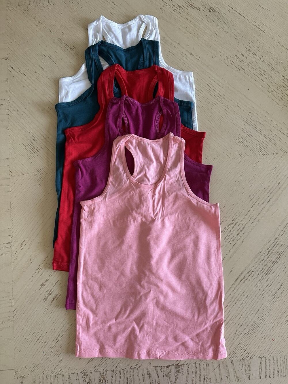 Set Of (5) Girls Tank Tops Sz L